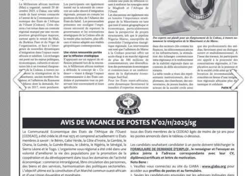 CEDEAO+ | Refonte stratégique de l’intégration ouest-africaine